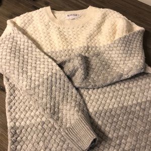 White and gray sweater